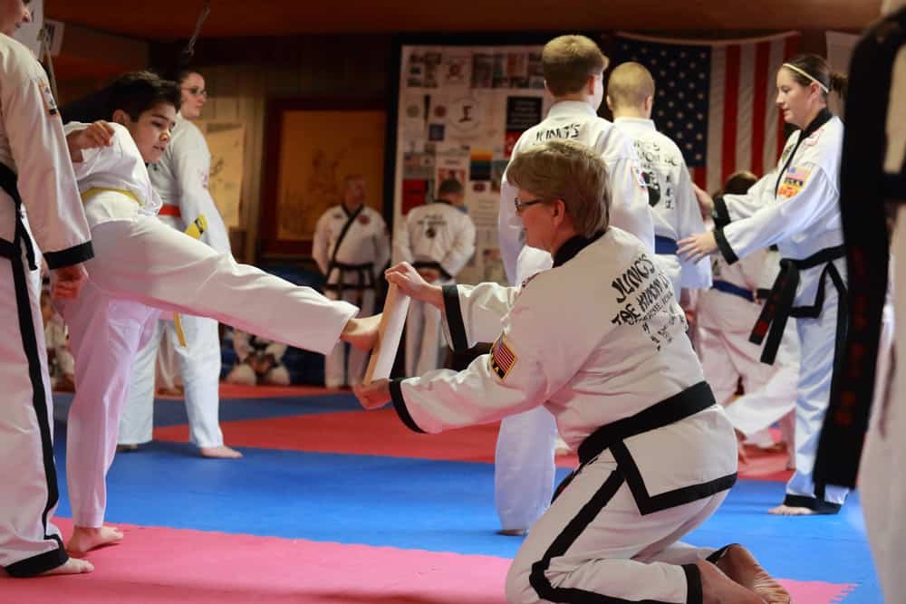 Tae Kwon Do students test for promotion