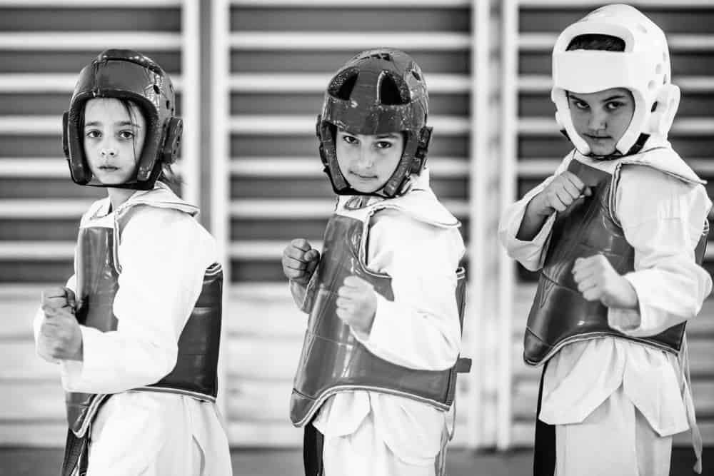 Taekwondo kids posing